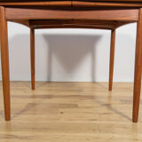 Mid-century square extendable teak dining table, Denmark, 1960s