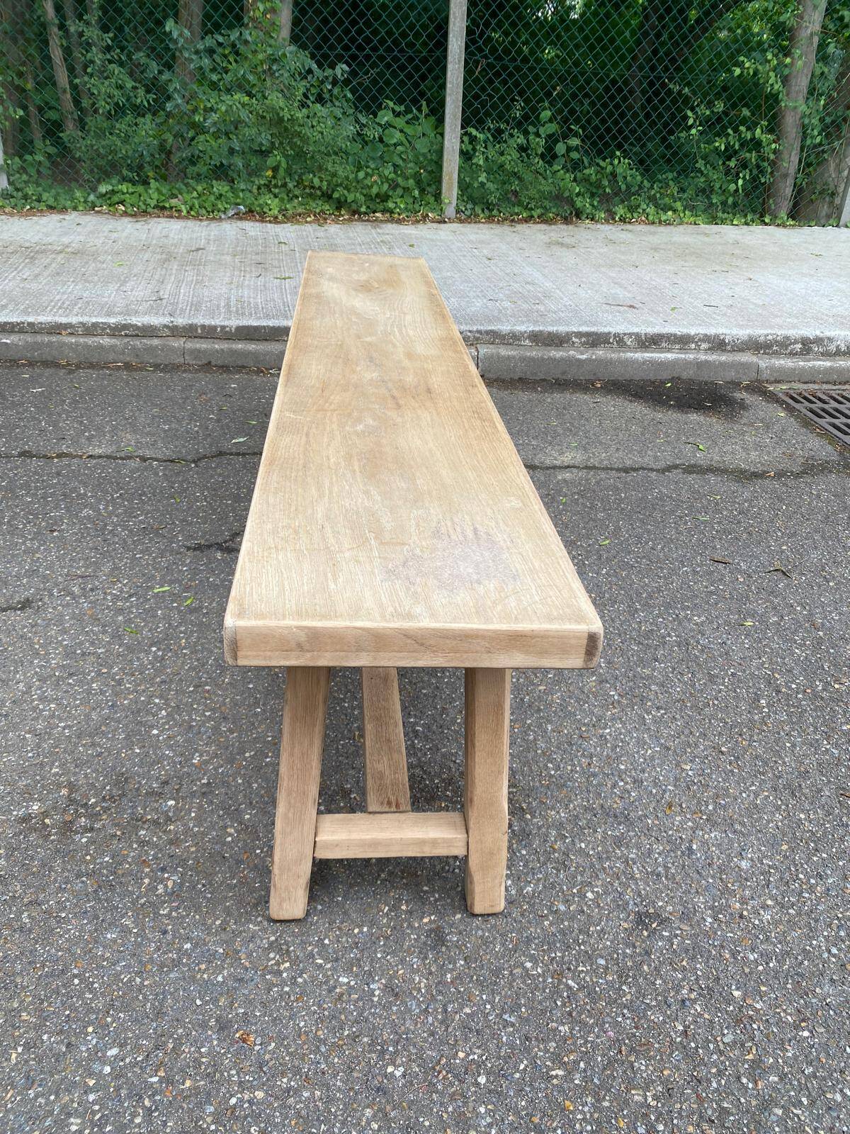 Banc de ferme rénovés en chêne du 20ème 180cm