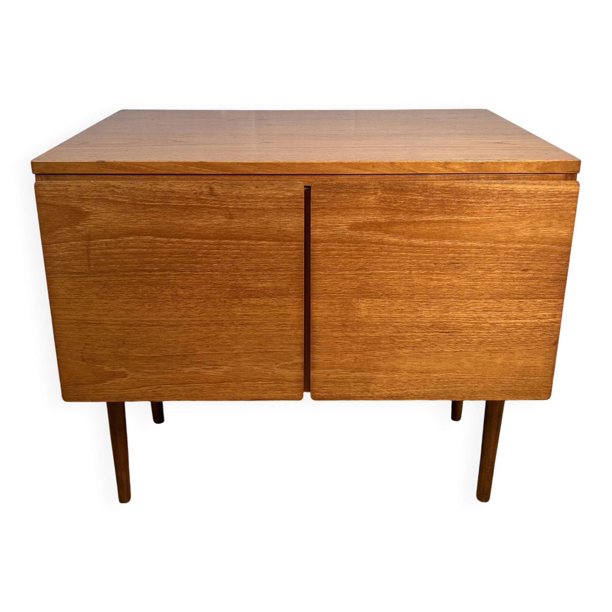 Mid century retro vintage teak small sideboard record cabinet 1960