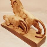 Sculpture Lion/Lionne de L. François (1882-1965)