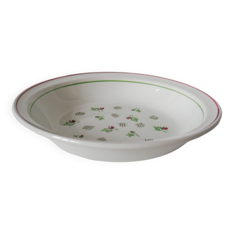 Plat creux digoin sarreguemines rose et vert 1940