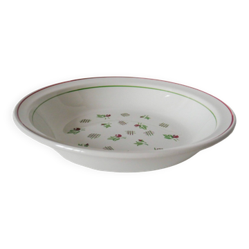 Digoin Sarreguemines hollow dish pink and green 1940