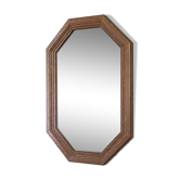 Miroir vintage octogonal bois massif nervuré salle de bain chambre couloir