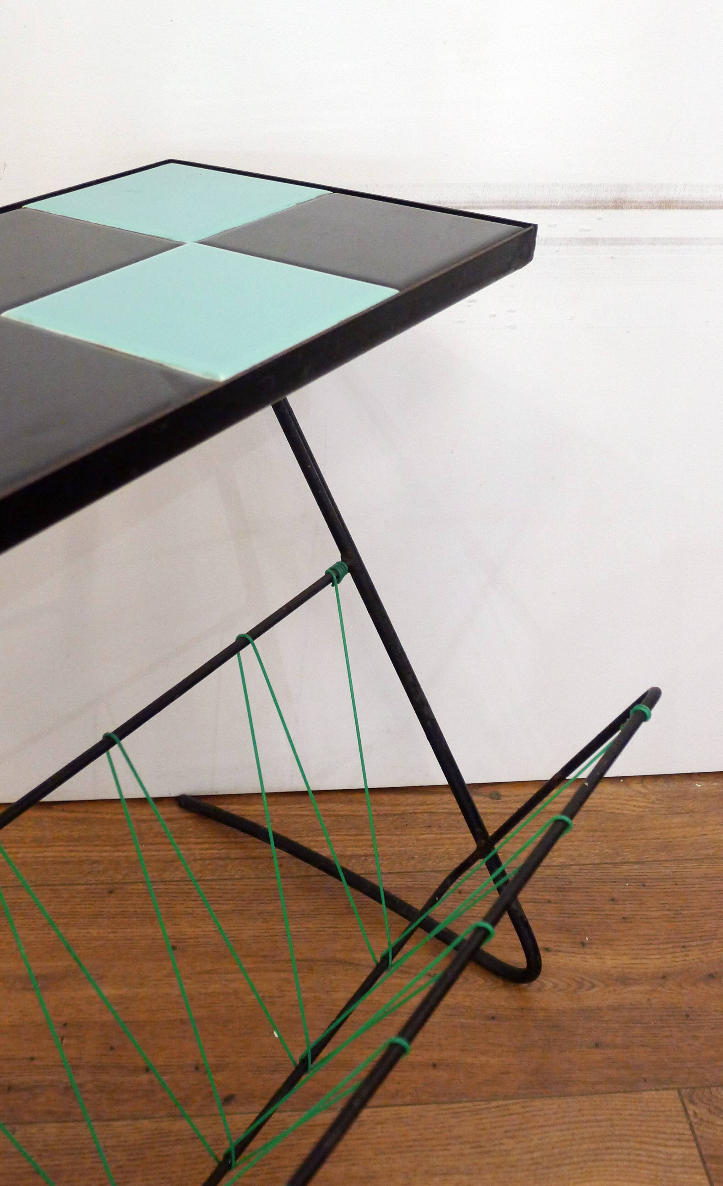 Damier magazine rack trolley