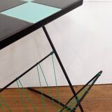 Damier magazine rack trolley