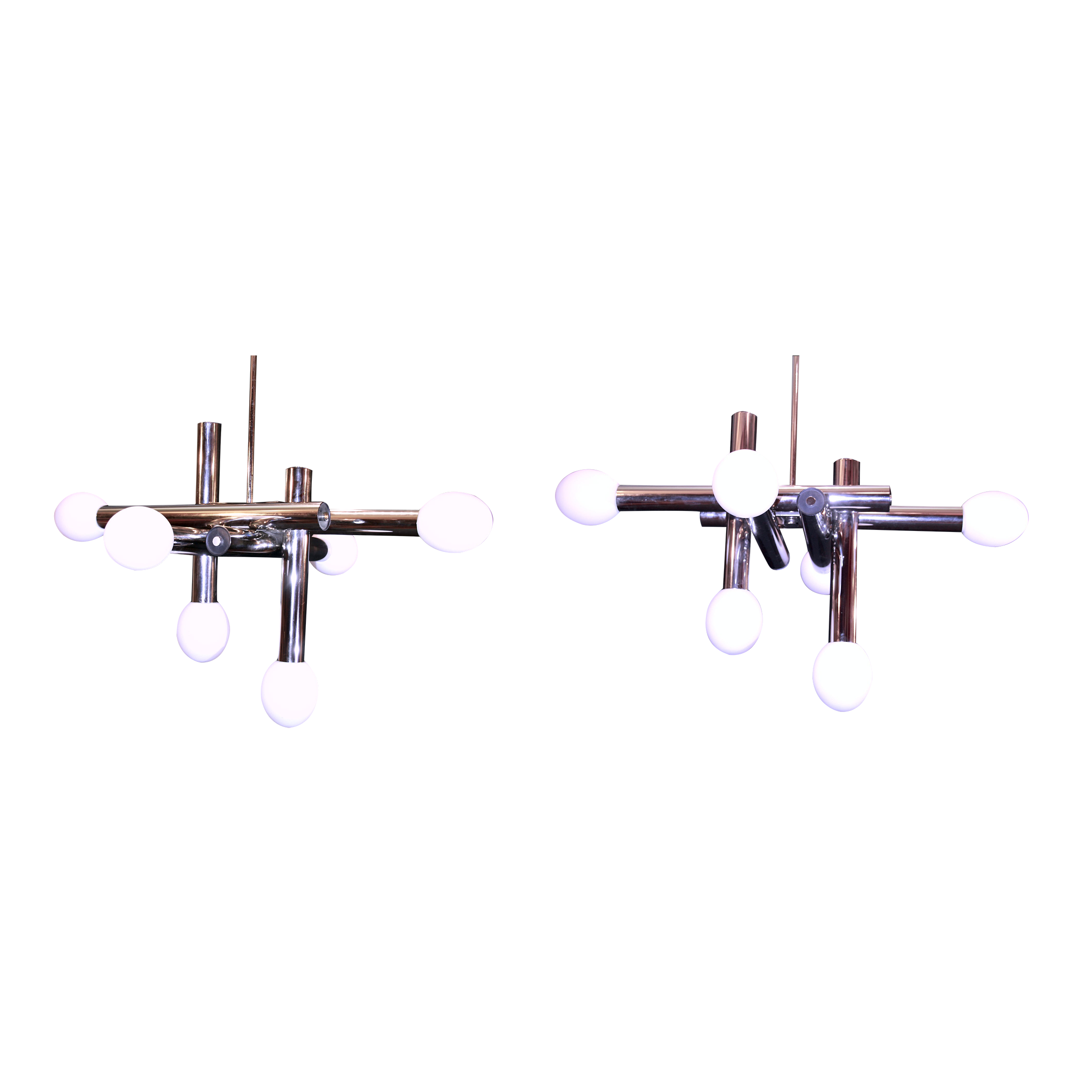 Pair of chrome wall lamps from Sciolari, Italy 1970's