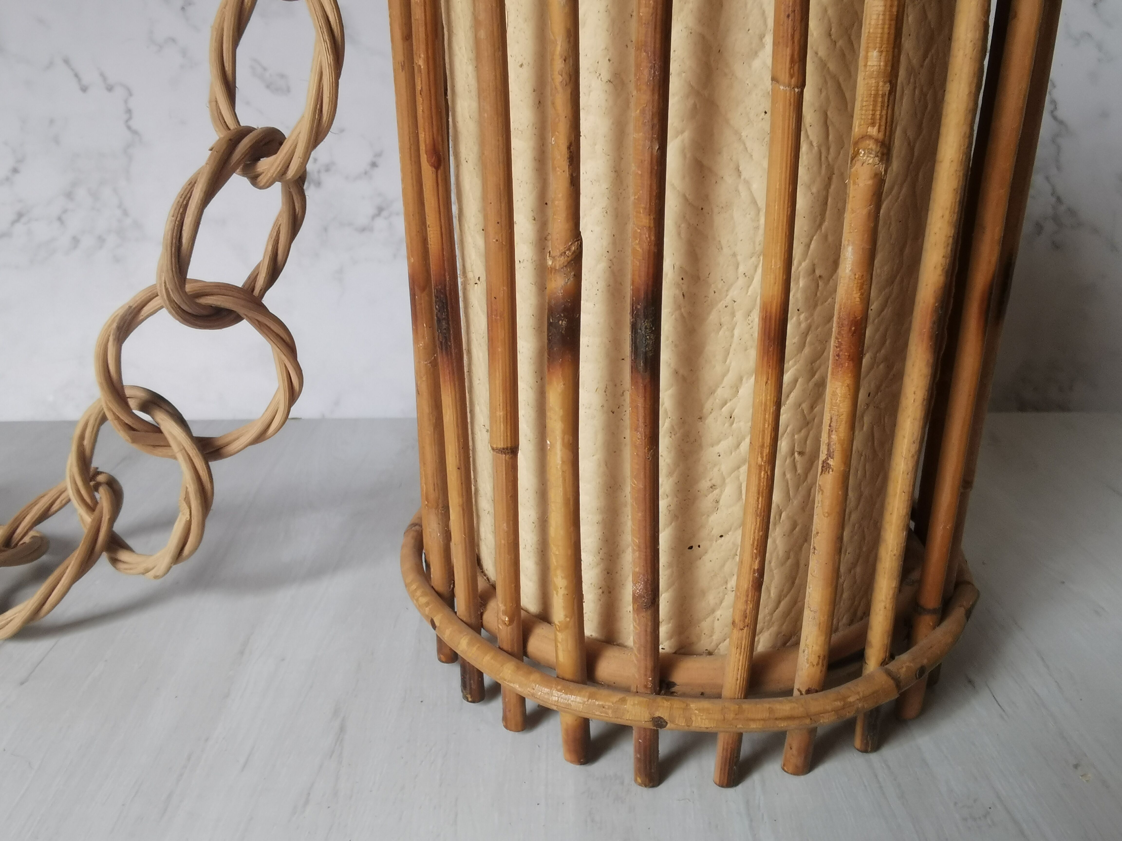 Vintage bamboo and rattan suspension
