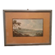 Old watercolour on paper from the early 19th century – landscape with aqueduct