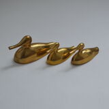 Suite of 3 brass ducks