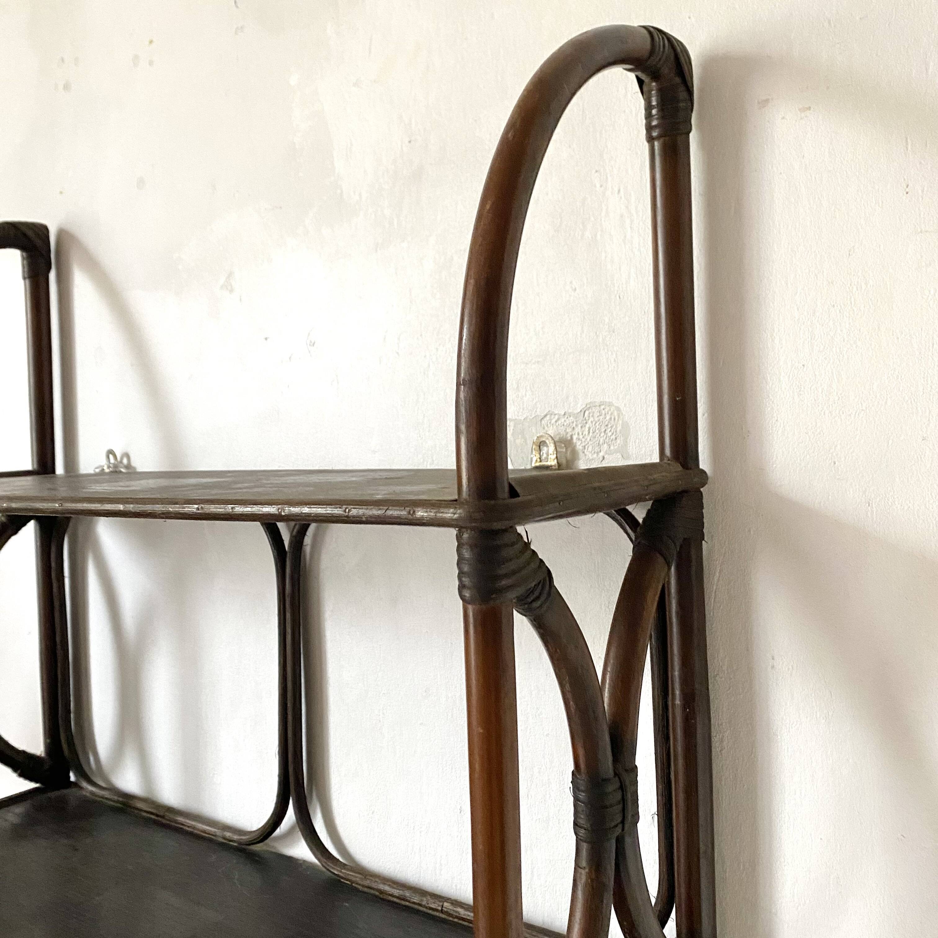 Rattan wall shelf 1970