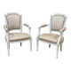 Pair of Louis XV style armchairs from the 1970s in beech.