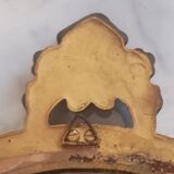 Witch mirror in gilded resin 60s