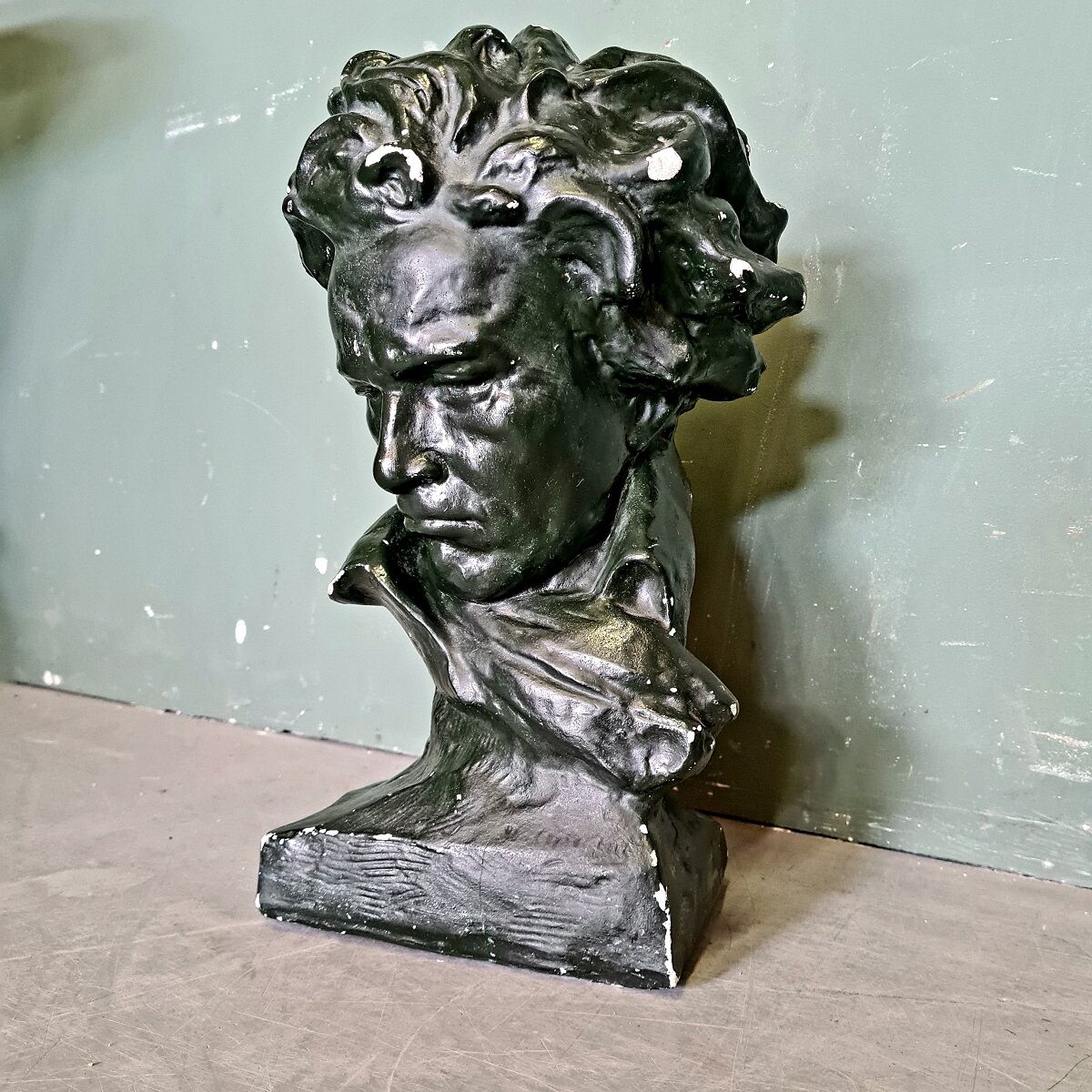 Vintage Plaster Bust Beethoven after Ugo Cipriani