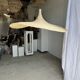 Very large rattan pendant light in the shape of a hat D125 H50