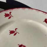 4 old Luneville flower plates