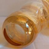 Four iridescent honey blown glass glasses