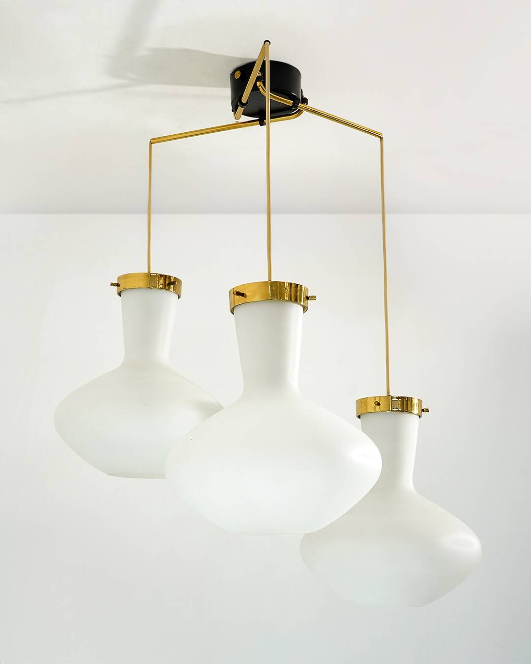 Stilnovo Three-Light Pendant, 1950s