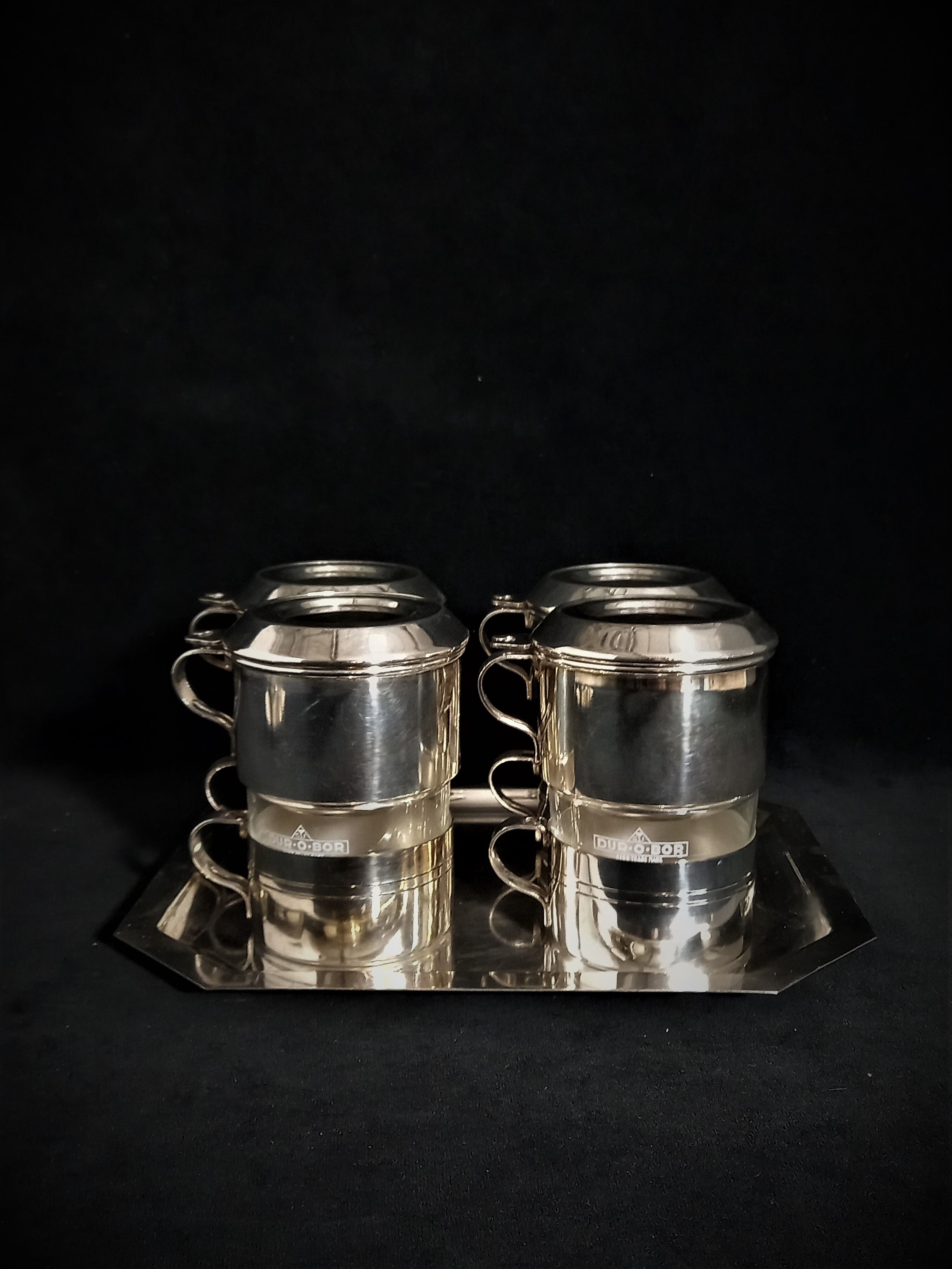 Ensemble de tasses café-filtre dur-o-bor avec sucrière et pot de lait