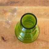 Vintage Green Decanter, Sculpted Glass Carafe, Rare Item, Wet Bar Decor