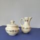 Jug and sugar bowl from Valenciennes by the Gien pottery. Vintage.