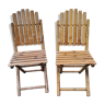 Pair of folding bamboo chairs from the 70s