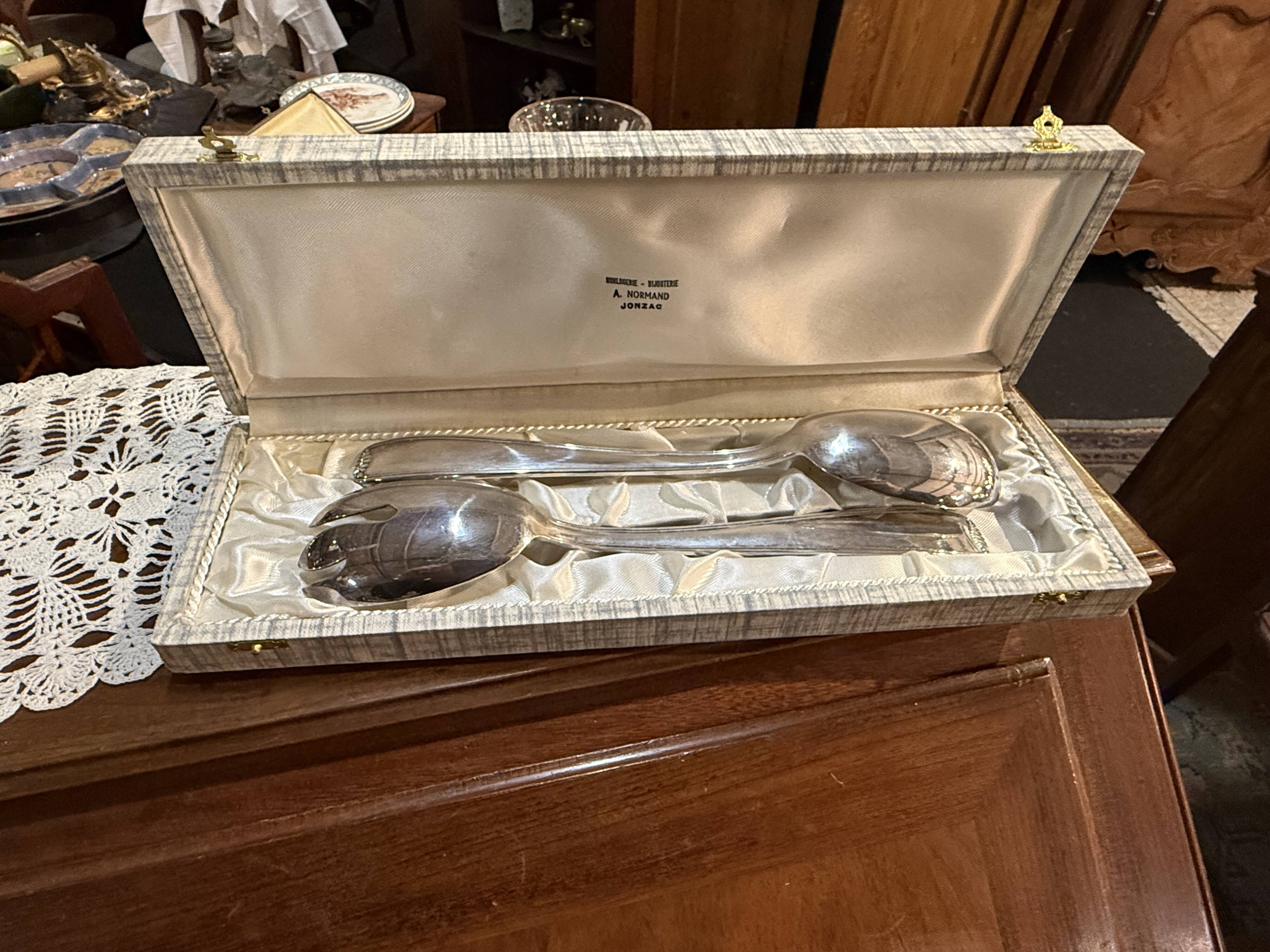 Silver-plated salad servers