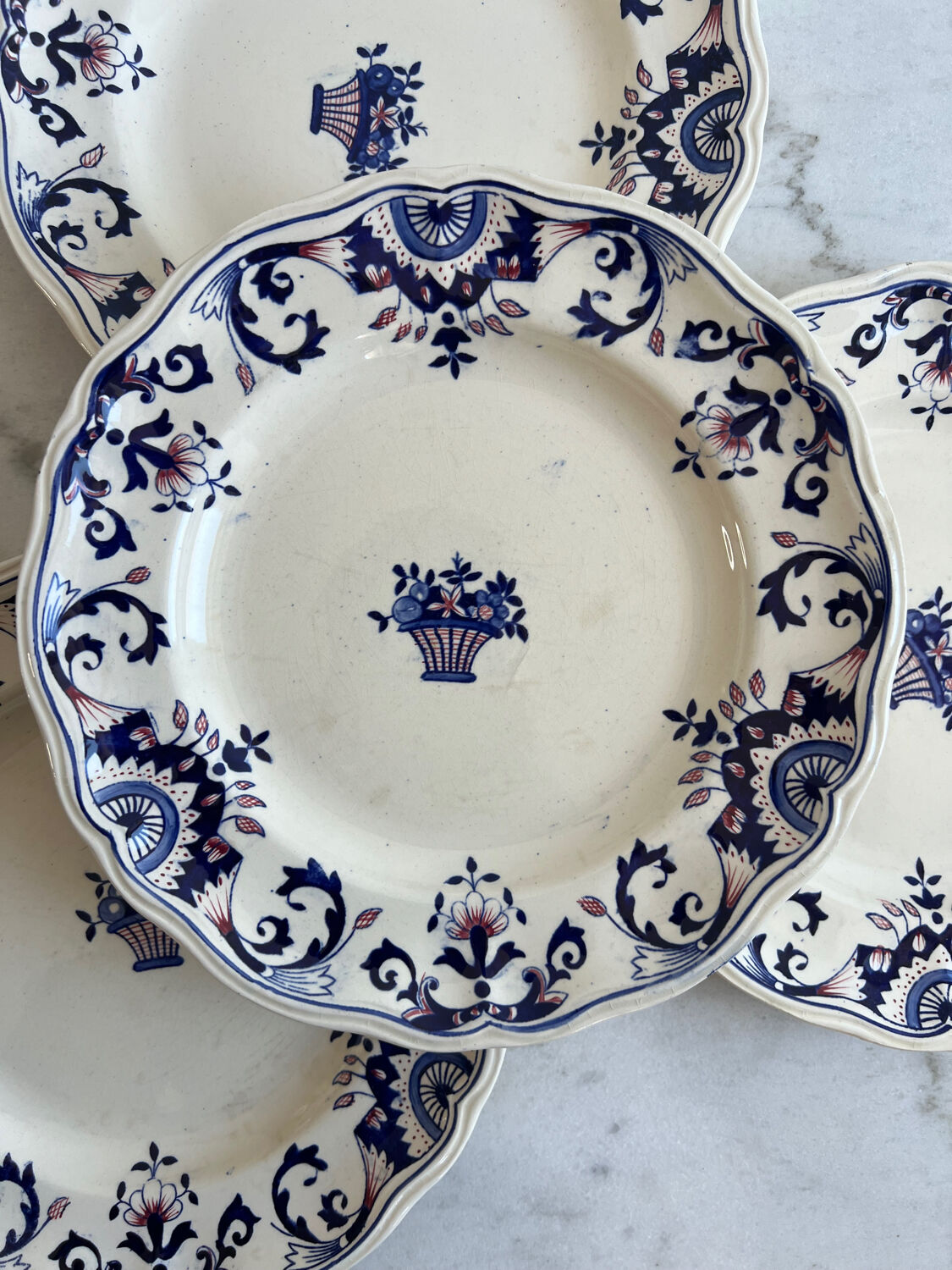 Longchamp France dinner plates, Rouennais model