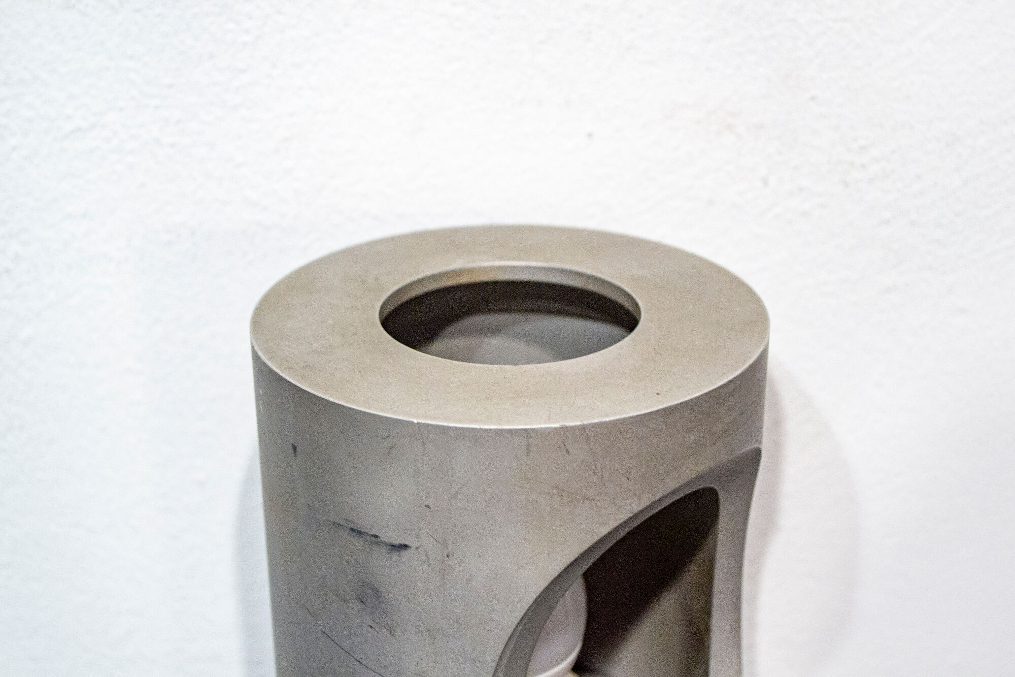 Pair of burnished aluminum lamps Italy 50s