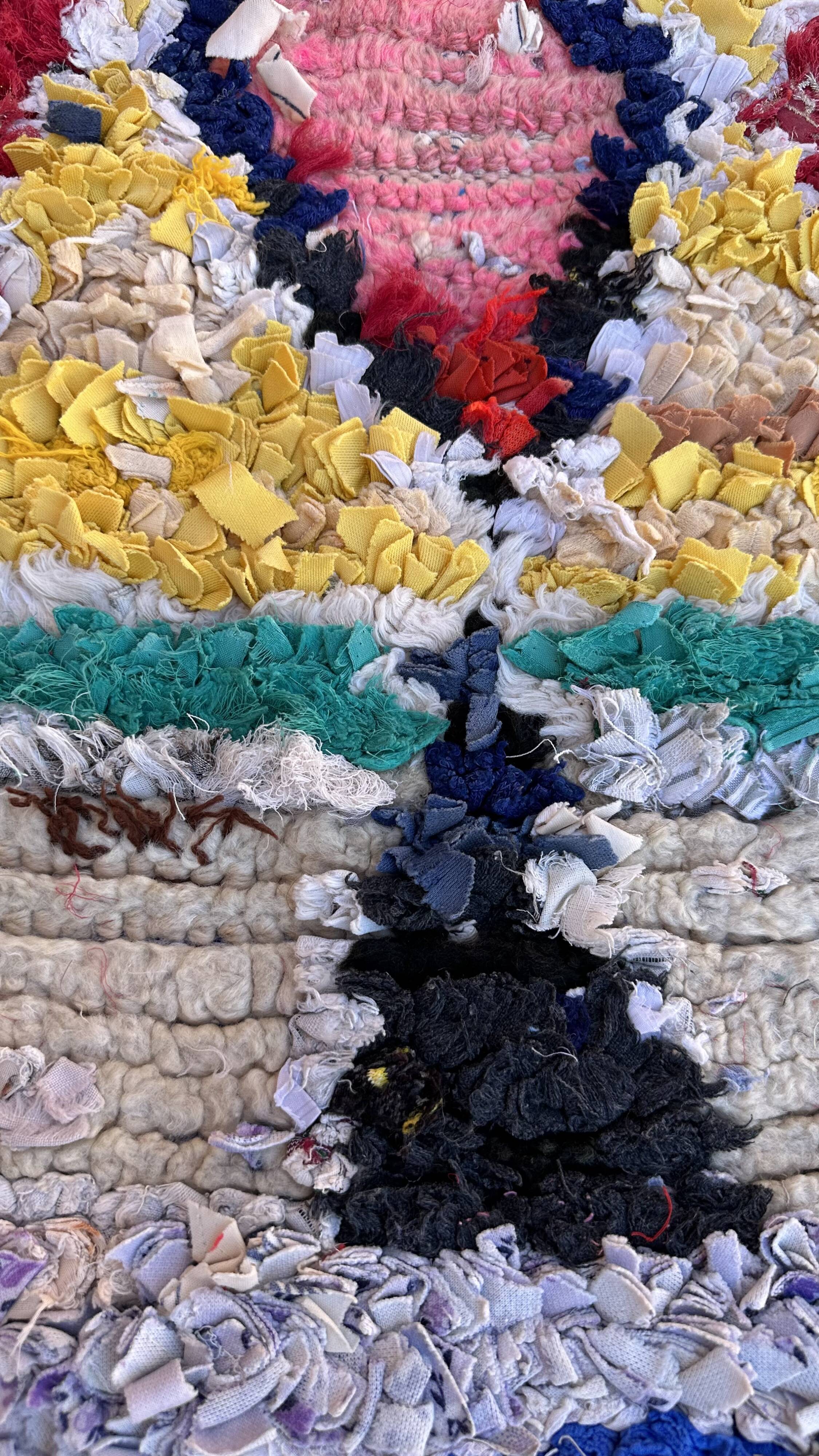 Tapis Berbère Boucherouite coloré - 81 x 190 cm