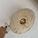 Vintage green enamelled sheet metal wall lamp shade - 1 -