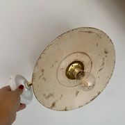 Vintage green enamelled sheet metal wall lamp shade - 1 -