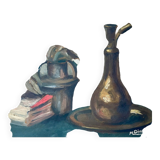 C.1920 french still life of fruit oil painting