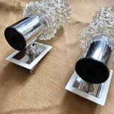 Pair of vintage chrome wall lights, 70s, Raak