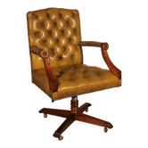 Office Chair Known as Swivel Executive Chair in Mahogany and Leather