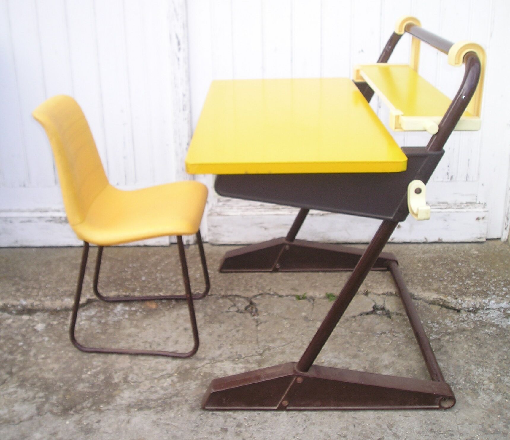 School desk and vintage chair