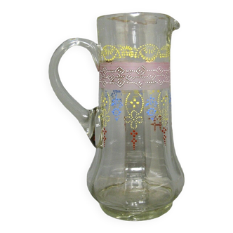 Orangeade pitcher in enamelled glass nineteenth