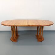 Table à manger ronde scandinave vintage style Rainer Daumiller en pin