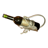 Wine bottle holder in solid pewter real