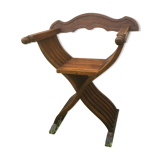 Dagobert armchair or folding walnut curule