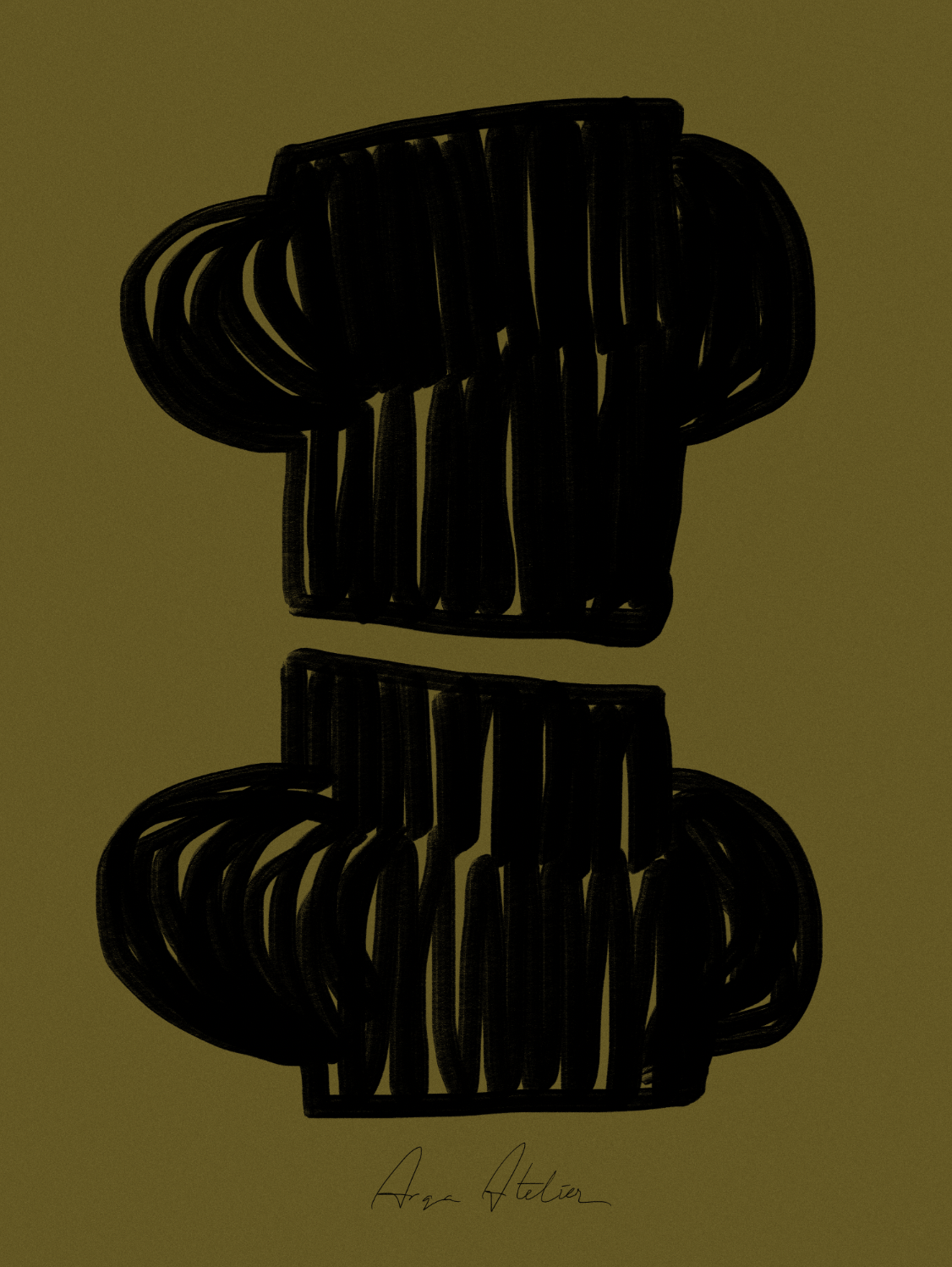 Framed abstract giclee art print 50x70cm