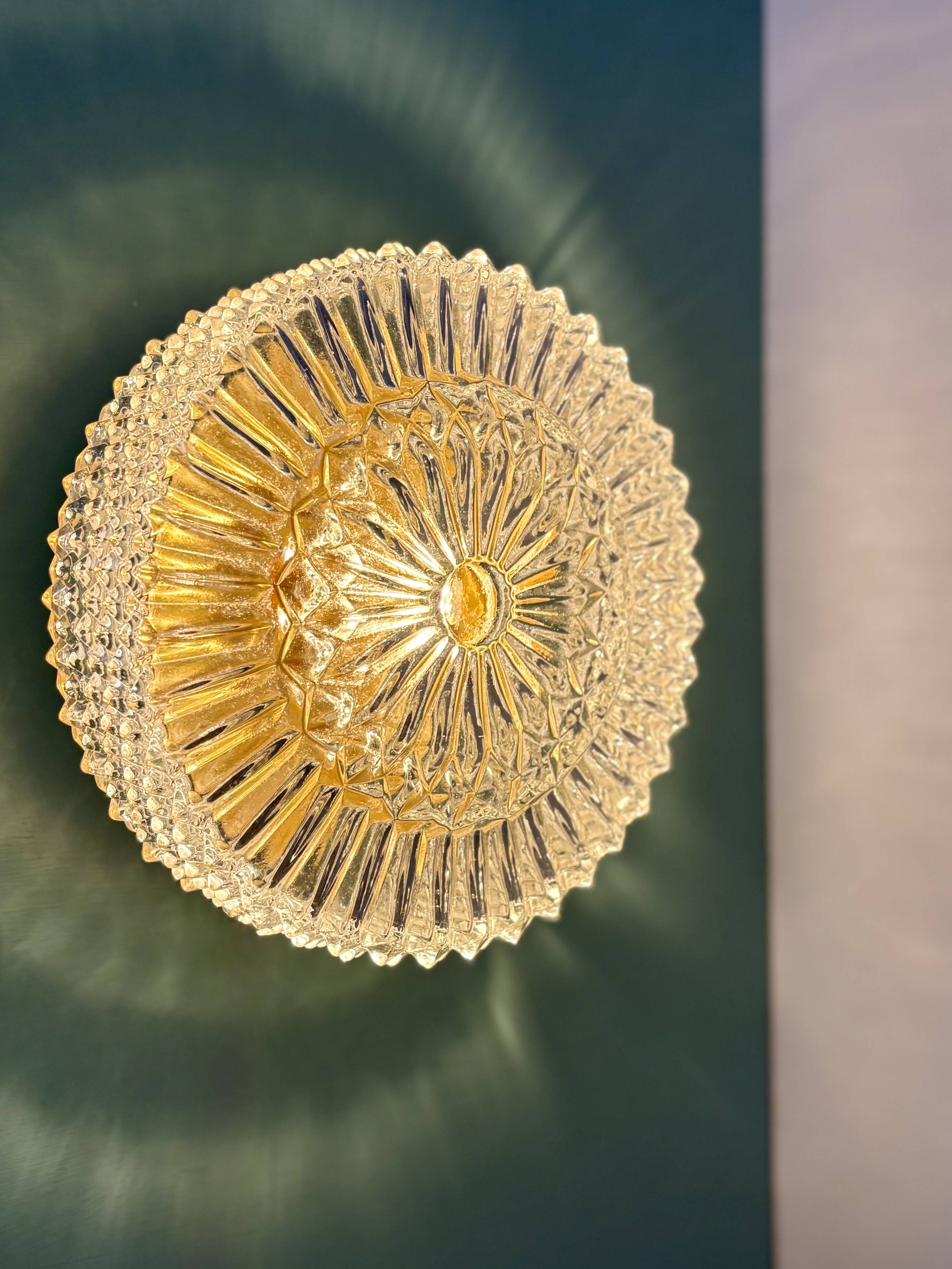 Vintage glass moulded globe wall/ceiling light.
