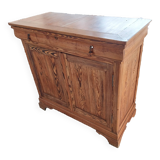 19th century sideboard in solid pitch pine, 2 doors, 1 drawer 128x58x120cm