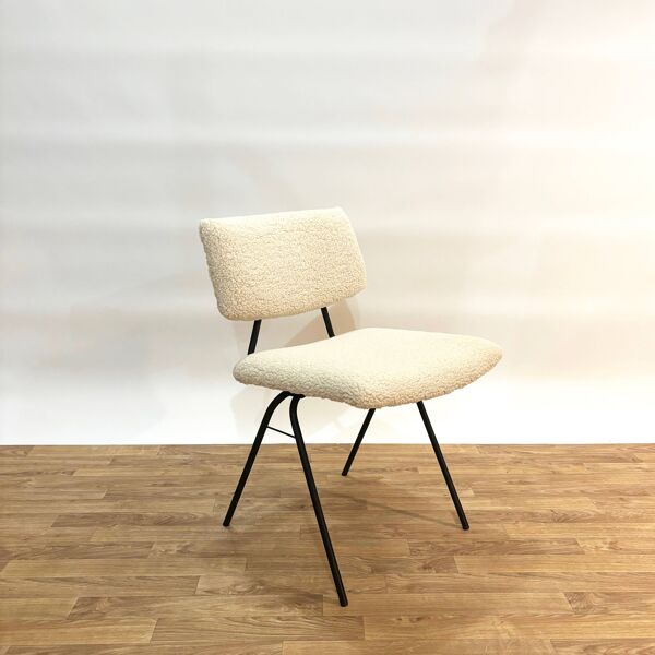 Chaise moderniste de Pierre Guariche pour les Huchers Minvielle retapissée