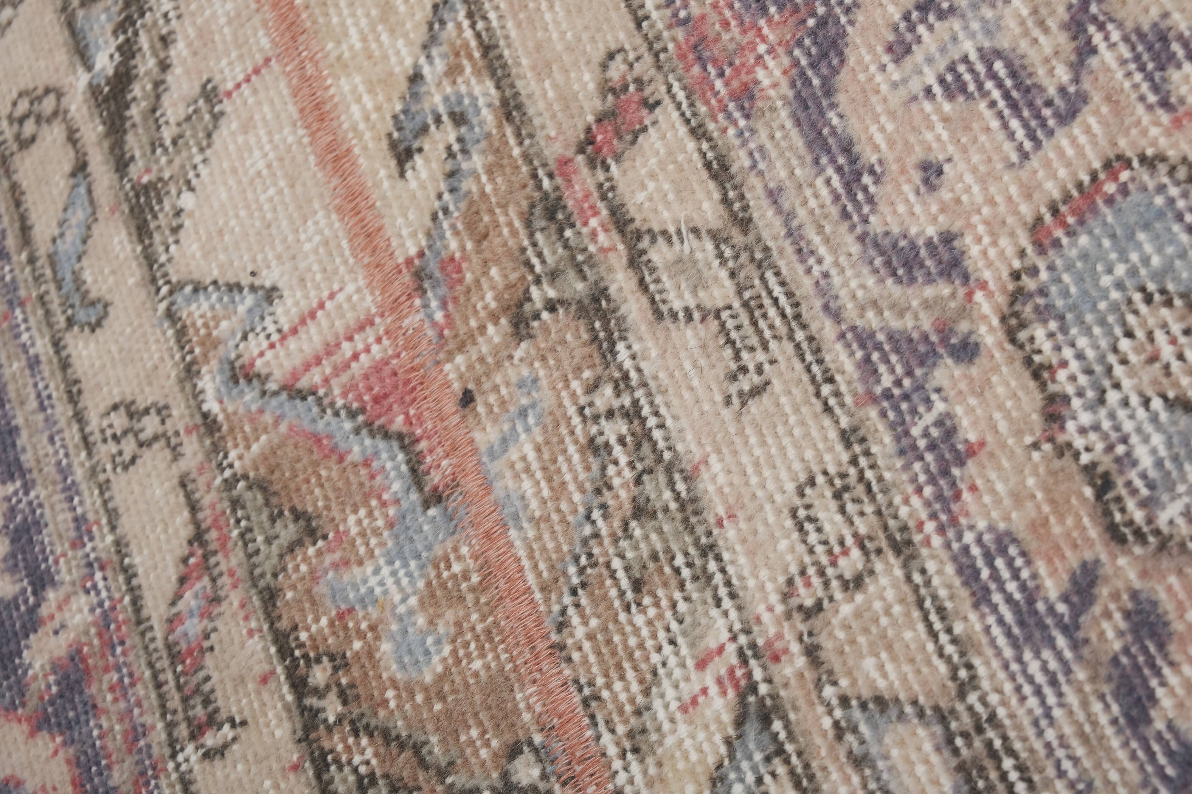 Vintage Turkish rug from Oushak, handwoven 66x730 cm