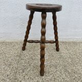 Antique tripod stool, farmhouse stool, 1950s-1960s