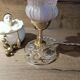 Upcycled vintage pink tulip glass table lamp