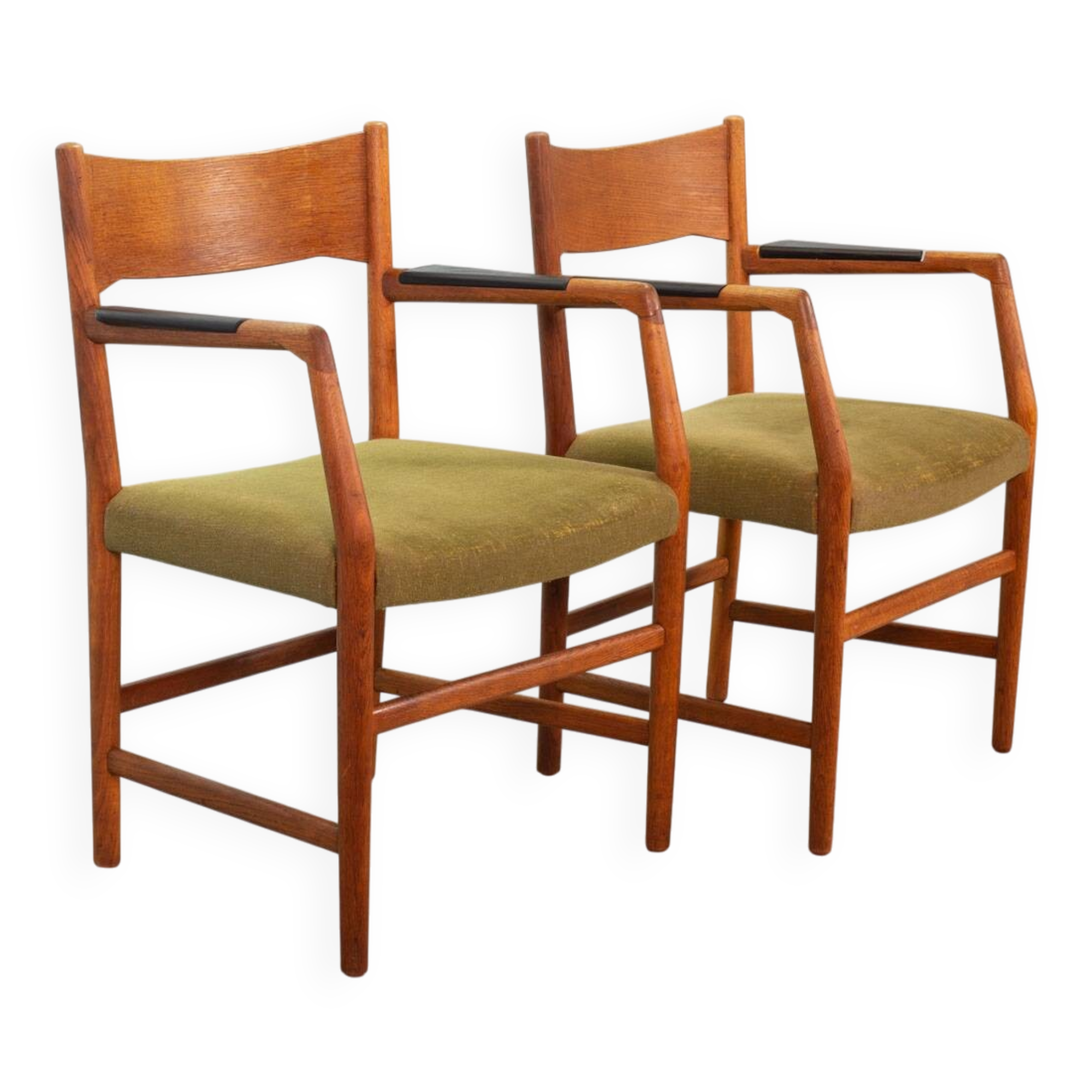 Hans Wegner Danish 'Town Hall' Wooden Arm / Side Chairs by Plan Mobler 50s