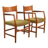 Hans Wegner Danish 'Town Hall' Wooden Arm / Side Chairs by Plan Mobler 50s