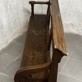 Banc en chêne du 19 e siècle