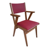 Fauteuil en hêtre et skaï
